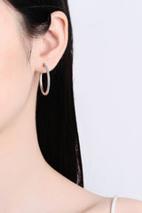 Rhodium-Plated Moissanite Hoop Earrings - SHE BADDY© ONLINE WOMEN FASHION & CLOTHING STORE