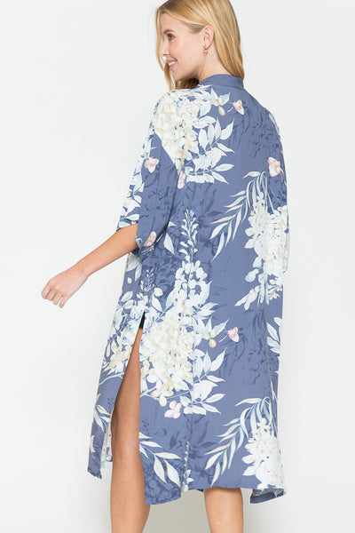 Justin Taylor Botanical Print Split Cover Up - SHE BADDY© ONLINE WOMEN FASHION & CLOTHING STORE